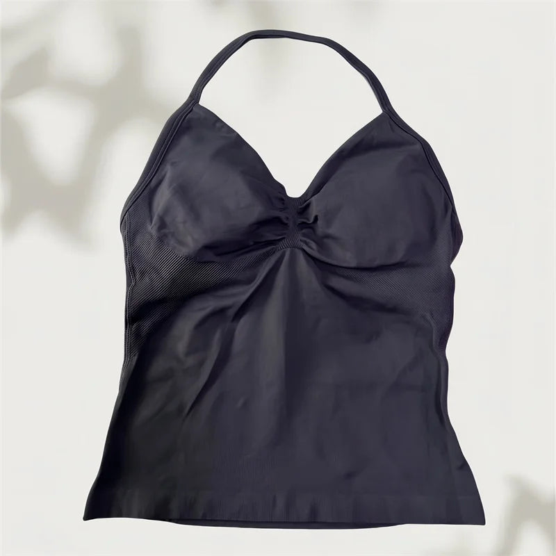 Set Yoga Donna 2026 Seamless con Tank Top Longline e Shorts Scrunch - Lido nova 