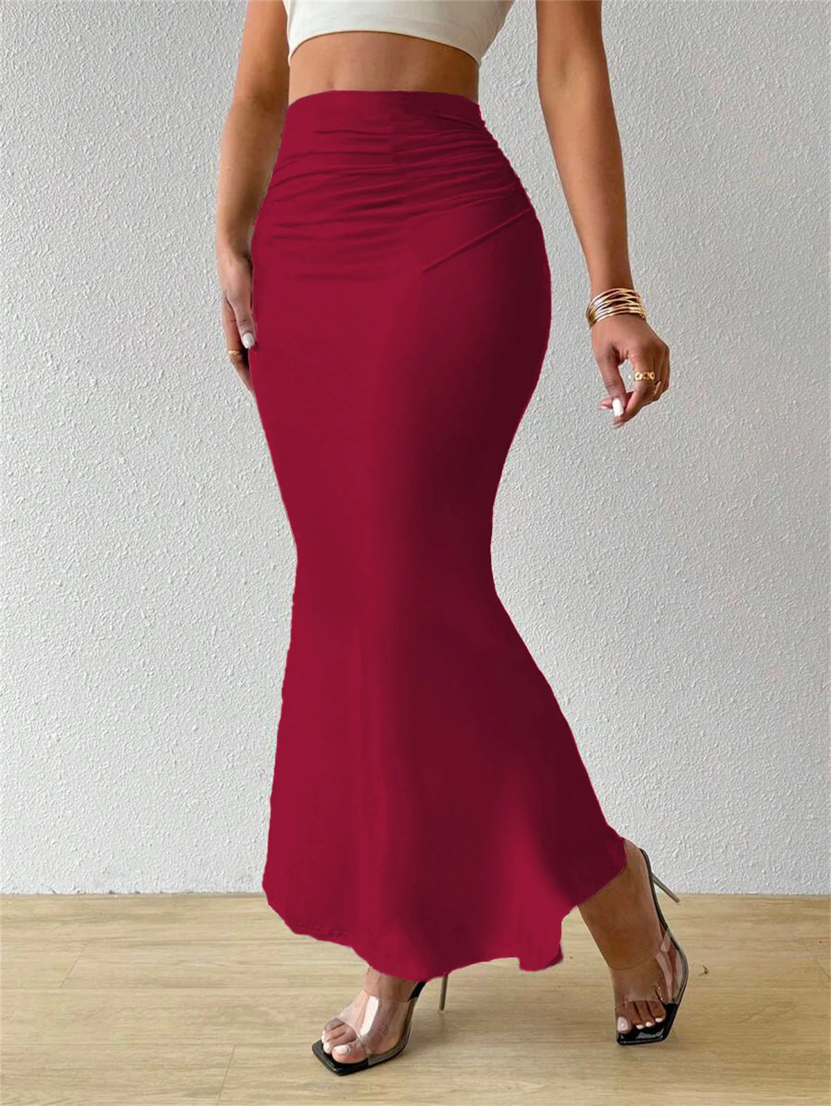 Gonna Estiva Donna 2026 a Sirena Vita Alta Slim Fit Elegante - Lido nova 