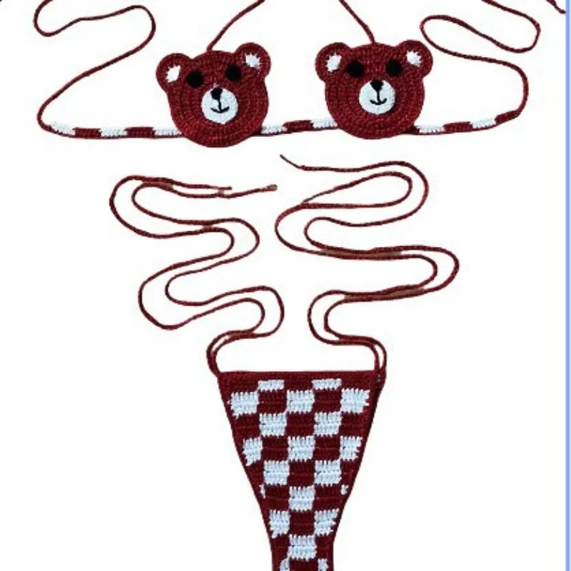 Micro Bikini Donna 2026 in Crochet Kawaii con Slip Thong Sexy da Mare - Lido nova 