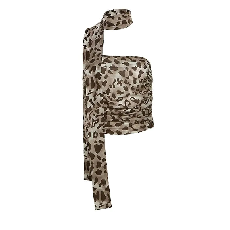 Set Estivo Donna 2026 2 Pezzi Leopardato con Top in Tulle e Gonna - Lido nova 