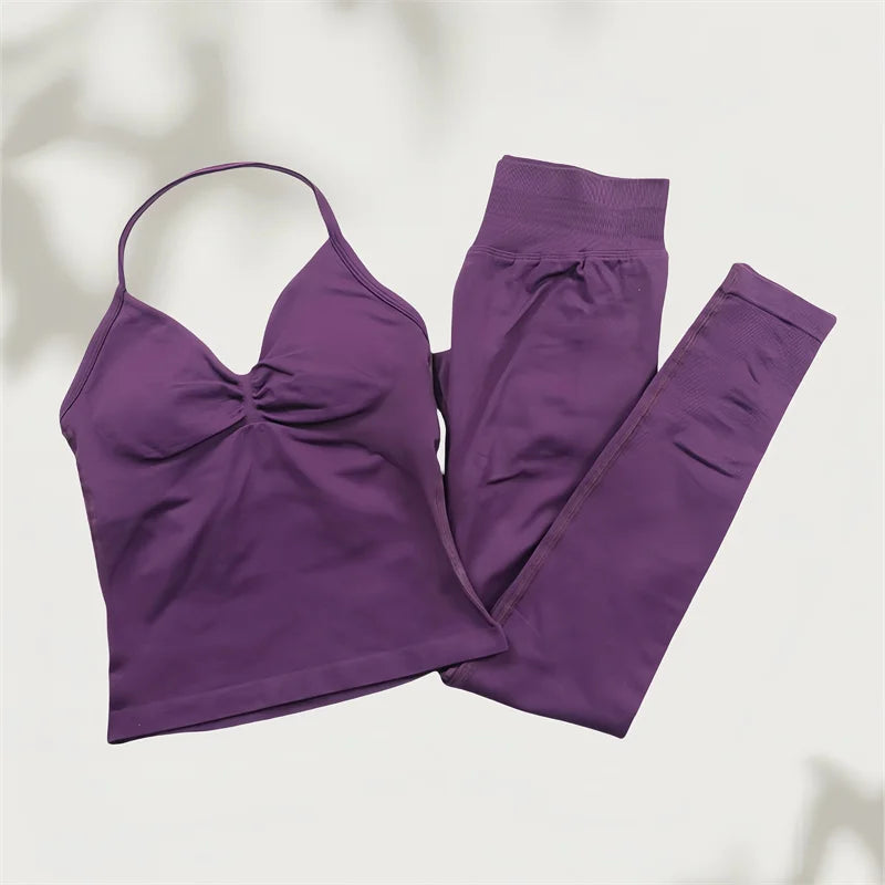 Set Yoga Donna 2026 Seamless con Tank Top Longline e Shorts Scrunch - Lido nova 