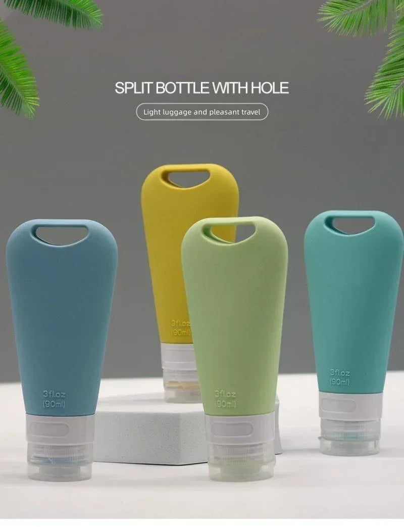 1/3/4Pcs 90ml Travel Portable Silicone Set-bottling Lotion Cream Shampoo Body Wash Cosmetic Bottles Empty Containers - Lido nova 