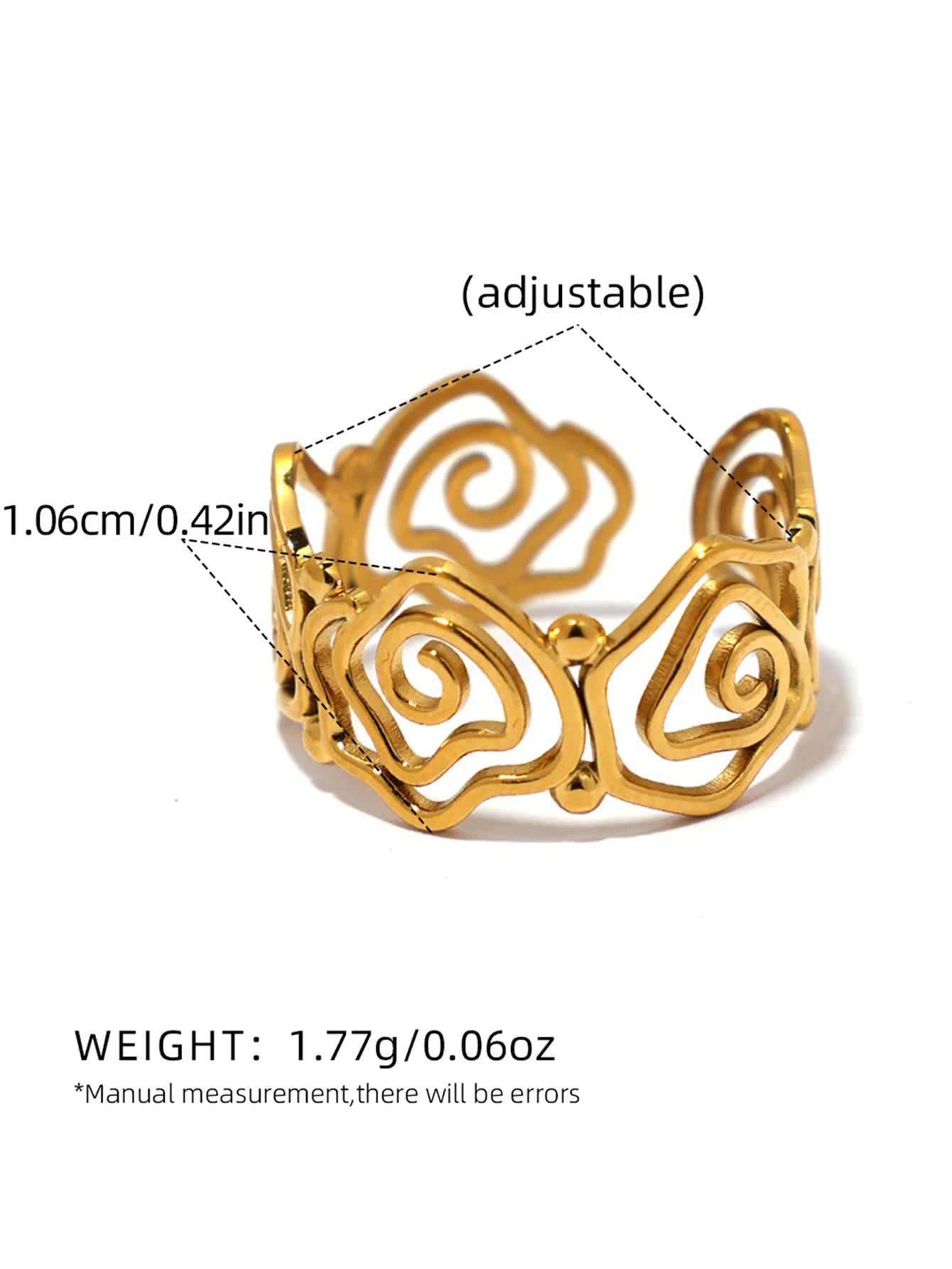 Anello Spirale Regolabile in Acciaio Inox – Placcato Oro 18K Donna Estate 2026