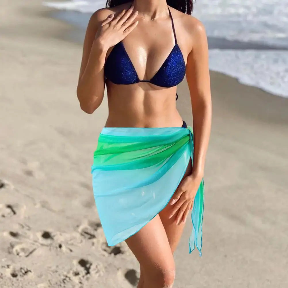 Pareo Estivo Donna 2026 in Chiffon Sfumato Foulard Bikini Cover-Up - Lido nova 