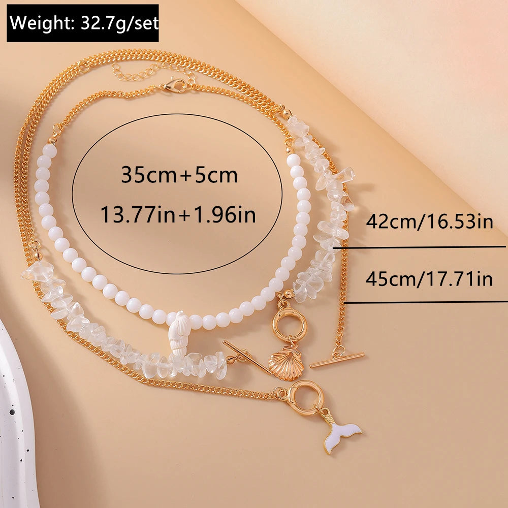 Set 3 Collane Choker Boho con Conchiglie & Perle – Donna Estate 2026