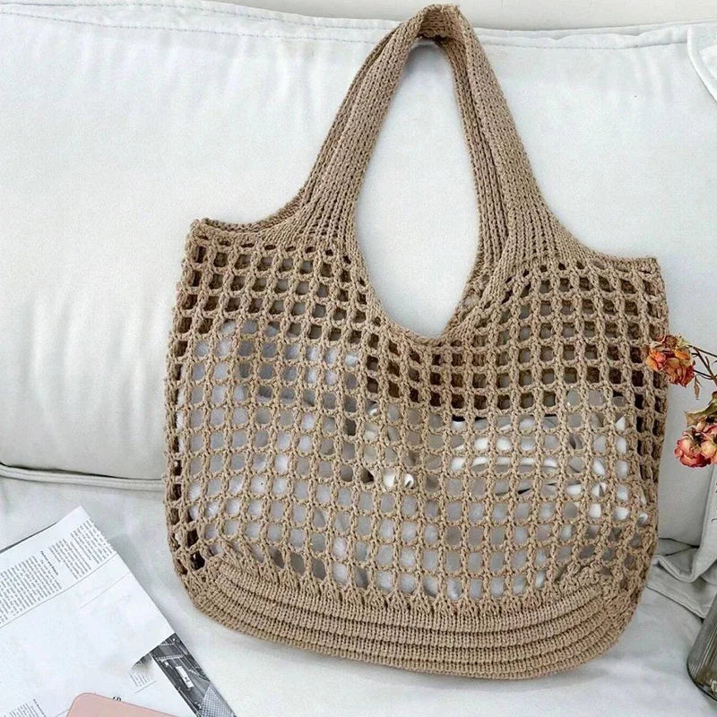 Borsa Tote in Crochet Intrecciato – Boho Aesthetic Donna Estate 2026