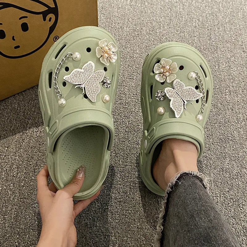 Clogs Platform Premium Donna con Decor Accessories – Slip-On Beach & Garden Estate 2026