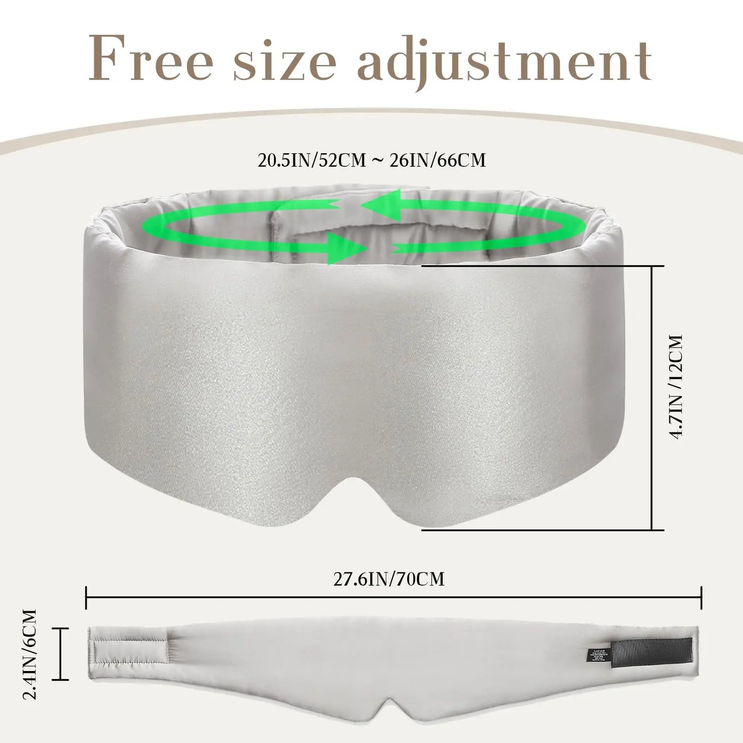 Mascherina Notte in Seta Mulberry Regolabile – Side Sleeper | 4 Colori – Lido Nova