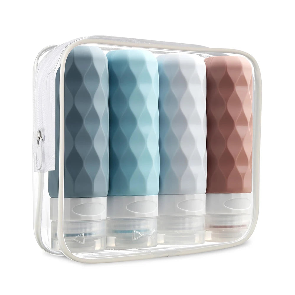 Set 4 Flaconi Viaggio Silicone Anti-Perdita (4 pz) – Ricaricabili