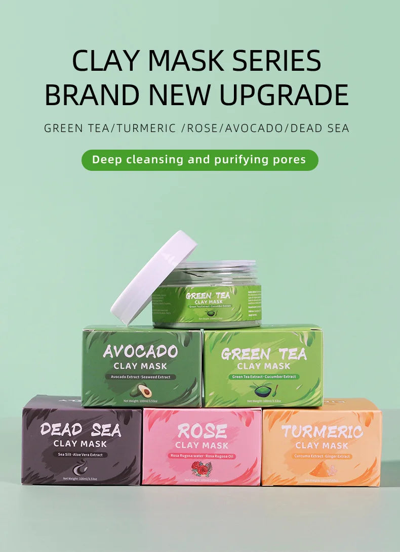 Maschera Argilla Viso 110ml – Pori (Aspetto) & Pelle Più Uniforme | 4 Varianti – Lido Nova