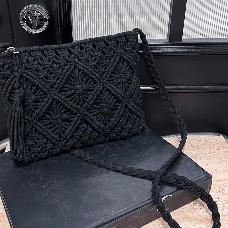 Borsa a Spalla Boho Chic in Cotone Intrecciato – Estate 2026