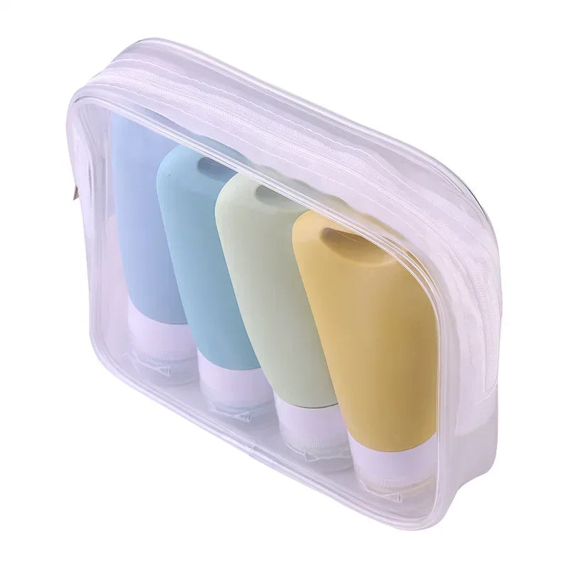 1/3/4Pcs 90ml Travel Portable Silicone Set-bottling Lotion Cream Shampoo Body Wash Cosmetic Bottles Empty Containers - Lido nova 