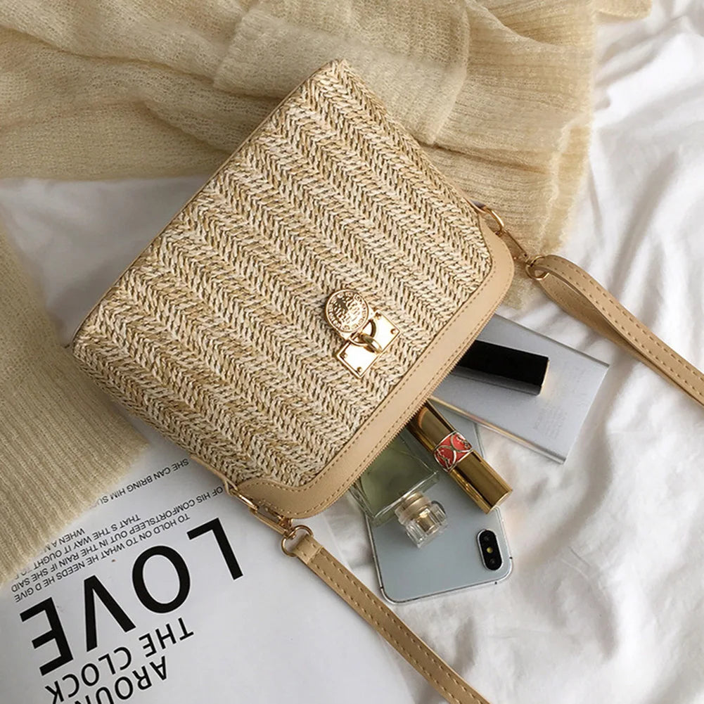 Shell Straw Shoulder Bag – Korean Style Women Summer 2026