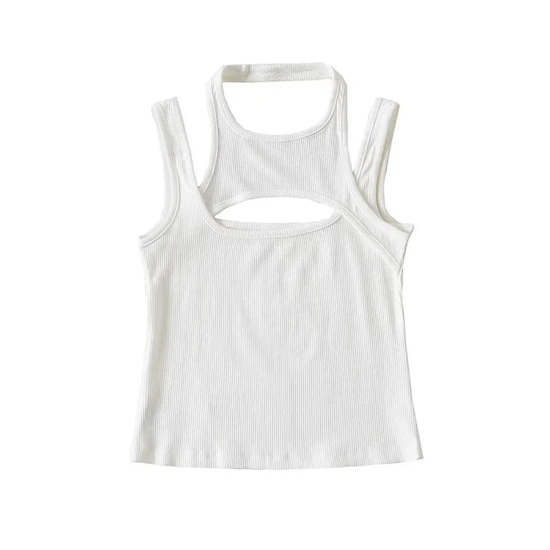 Top Estivo Donna 2026 Crop Asimmetrico Hollow-Out - Lido nova 