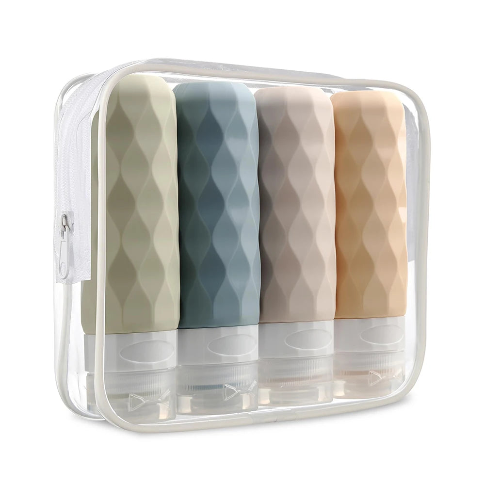 Set 4 Flaconi Viaggio Silicone Anti-Perdita (4 pz) – Ricaricabili