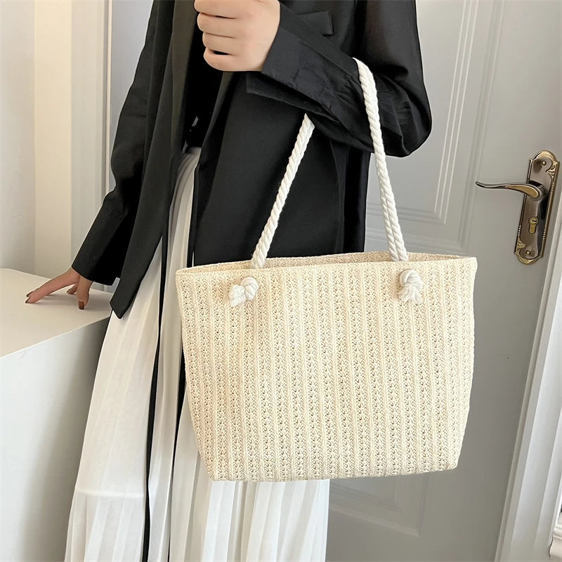 Woven Raffia Tote Bag – Boho Luxury Women's Summer 2026