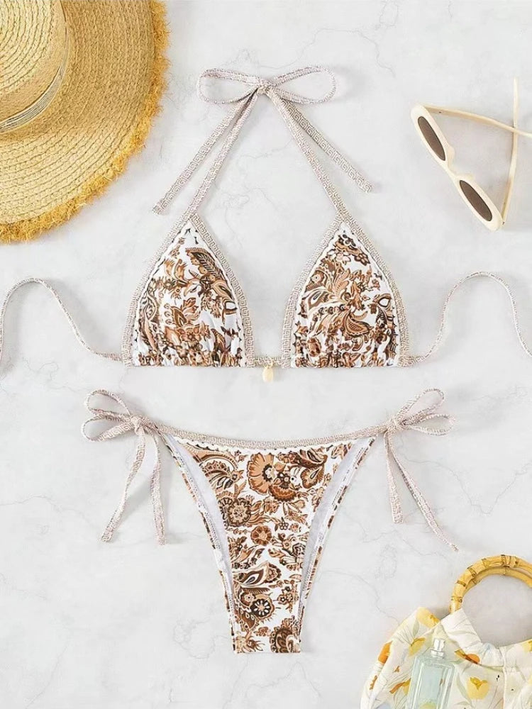 Bikini Donna 2026 a Triangolo con Halter e Laccetti Regolabili da Mare - Lido nova 