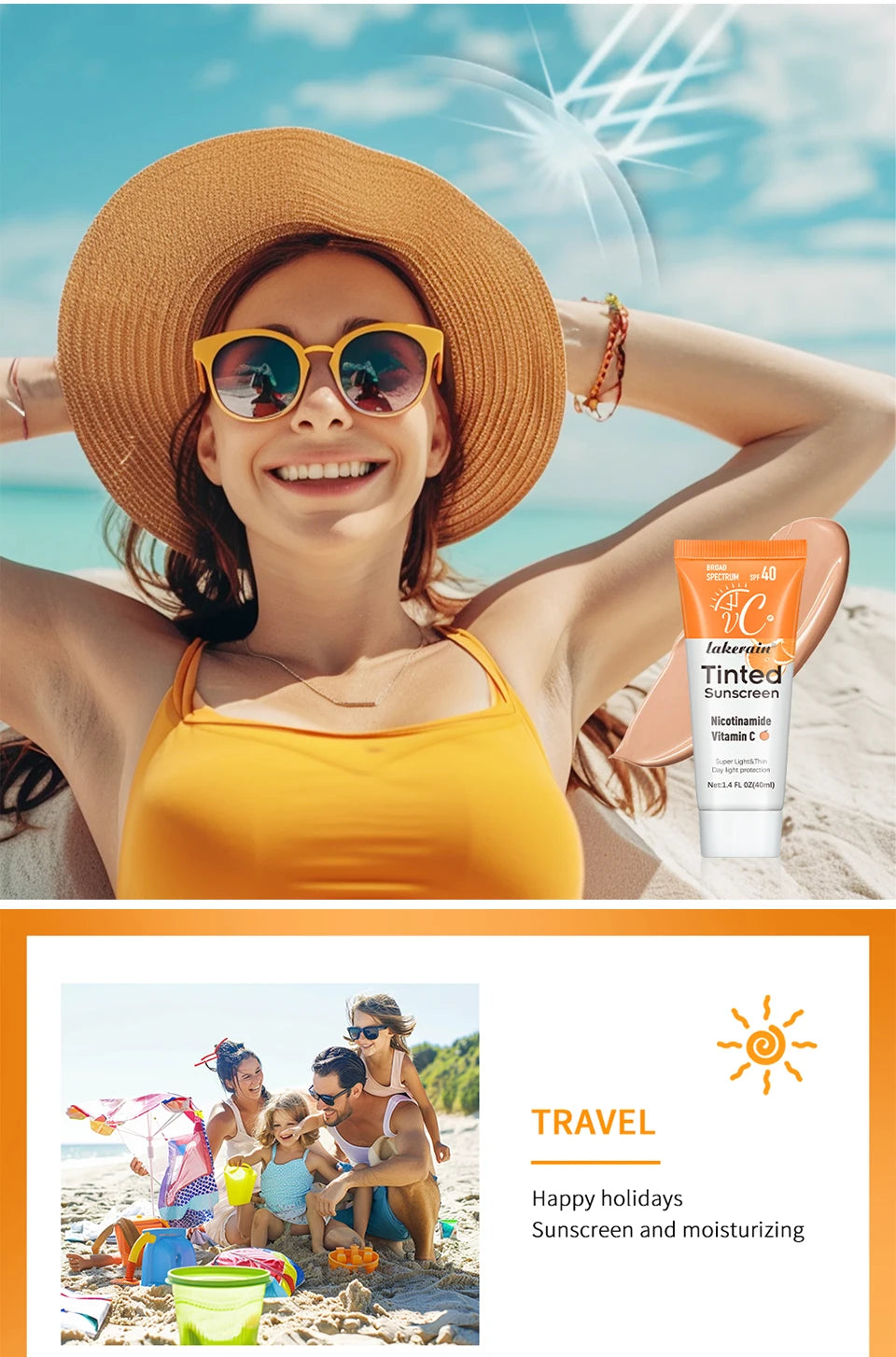 Crema Solare Minerale Colorata SPF40 – Glow Naturale, con Zinco & Titanio | Lido Nova