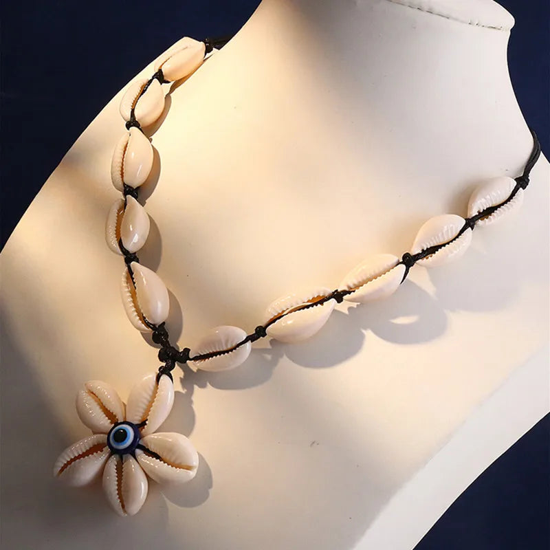 Collana Choker Boho Etnica Handmade con Conchiglia & Fiore – Donna Estate 2026