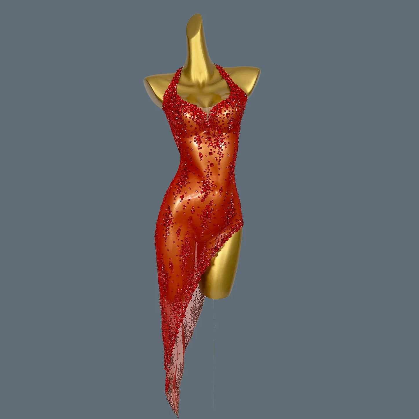 Mini Abito Estivo Donna 2026 Asimmetrico Brillante con Strass - Lido nova 