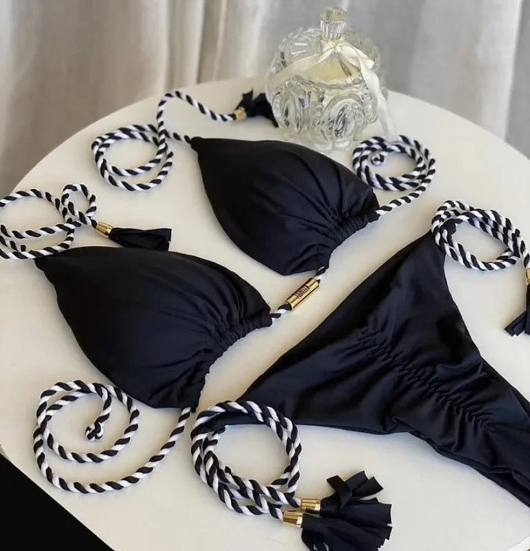 Bikini Donna 2026 a Triangolo Multicolor con Laccetti Backless Sexy - Lido nova 