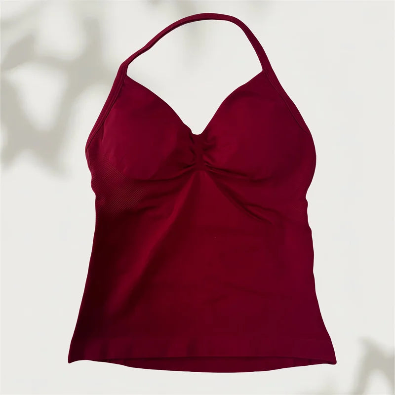 Set Yoga Donna 2026 Seamless con Tank Top Longline e Shorts Scrunch - Lido nova 