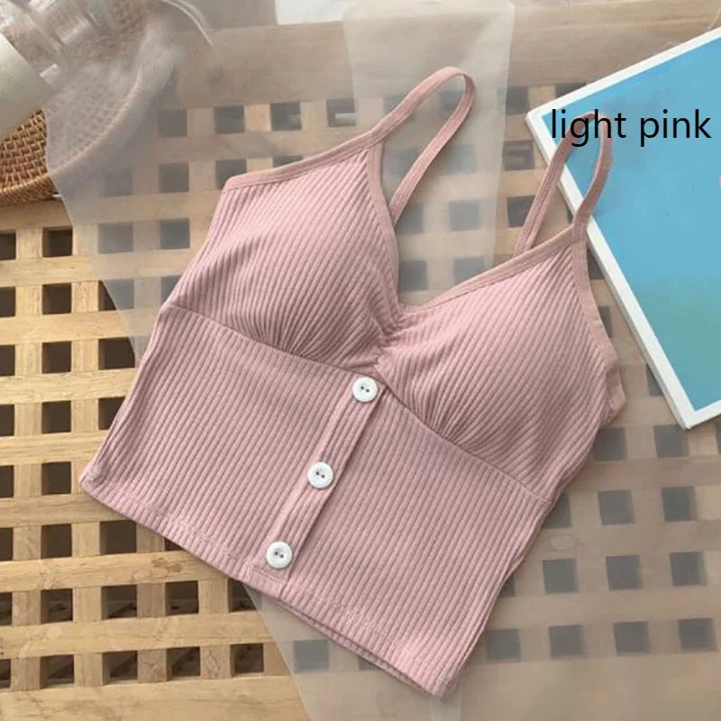 Top Estivo Donna 2026 in Cotone a Costine Crop con Spalline - Lido nova 