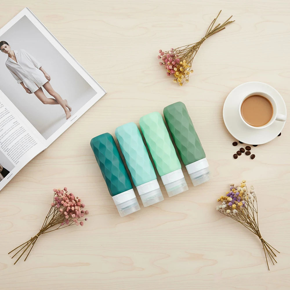 Set 4 Flaconi Viaggio Silicone Anti-Perdita (4 pz) – Ricaricabili