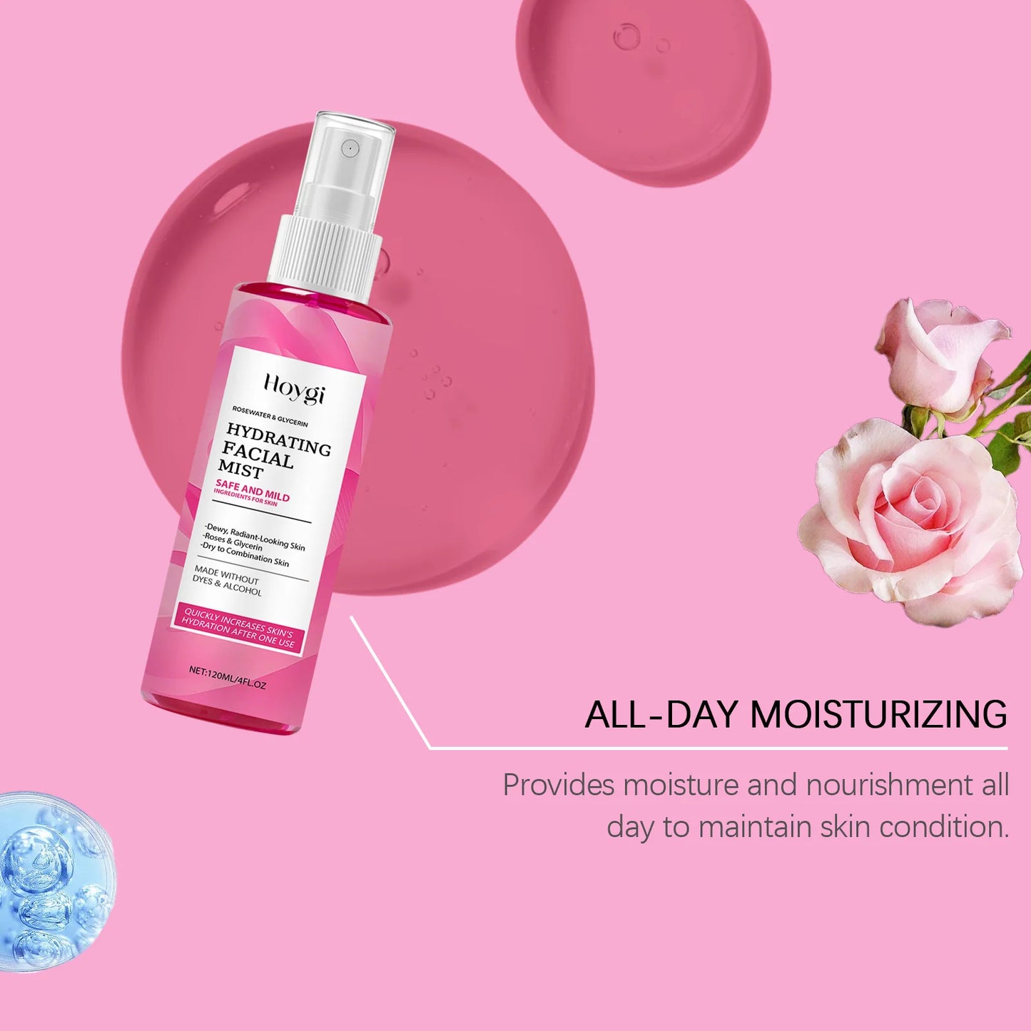 Spray Viso alla Rosa – Face Mist Idratante & Tonico Fresh (Unisex) | Lido Nova