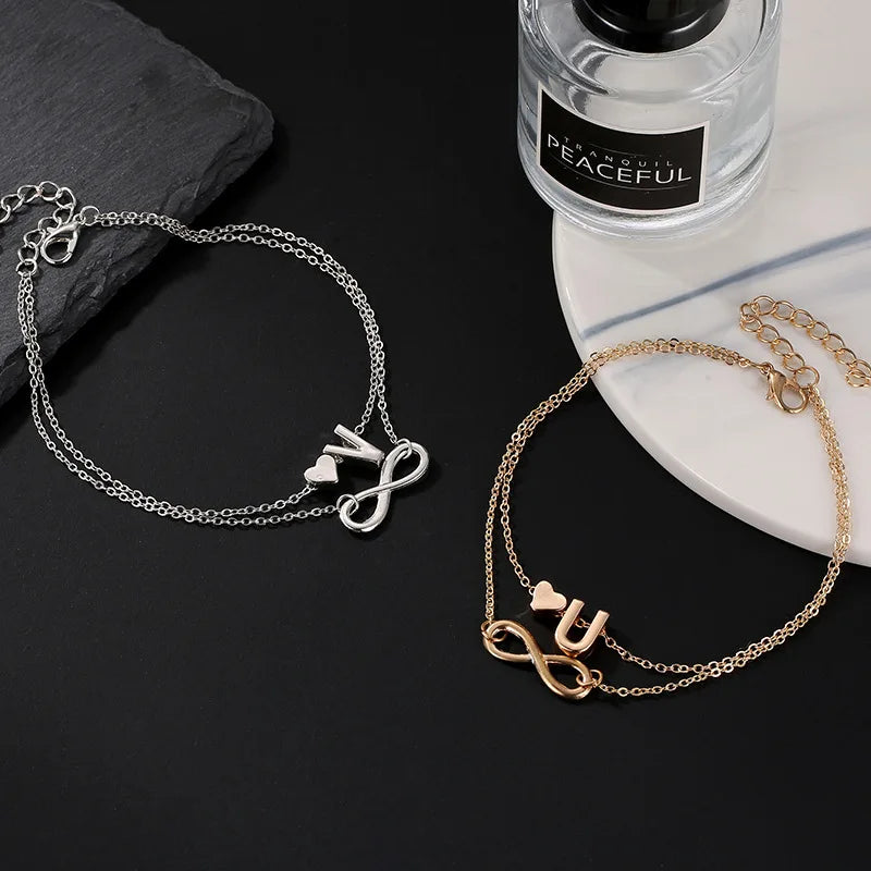 Boho Anklet with Initial – Heart &amp; Infinity Silver Women Summer 2026