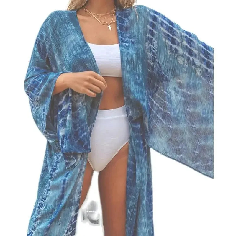 Copricostume Estivo Donna 2026 Lungo in Chiffon Stampato Elegante - Lido nova 