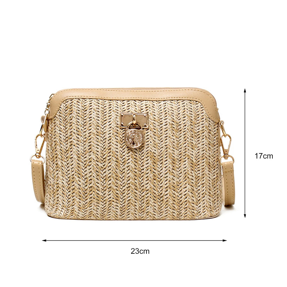 Shell Straw Shoulder Bag – Korean Style Women Summer 2026