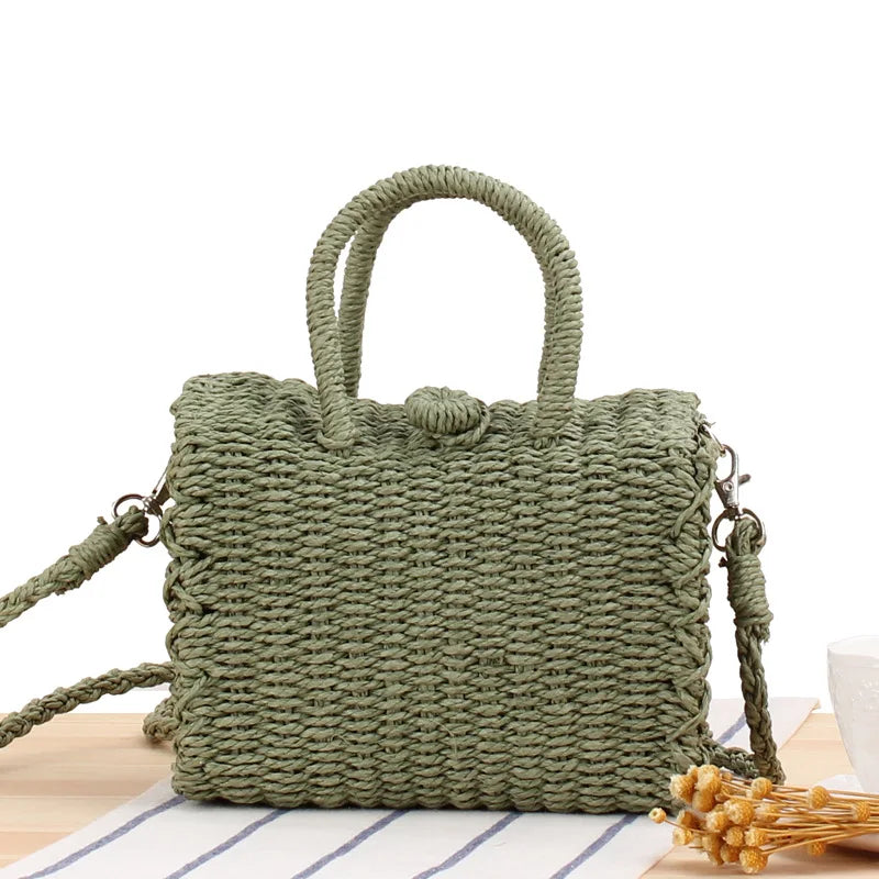 Borsa a Cesto in Rattan Intrecciato – Boho Handmade Donna Estate 2026