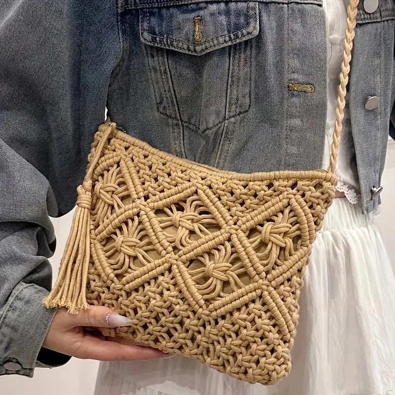 Borsa a Spalla Boho Chic in Cotone Intrecciato – Estate 2026