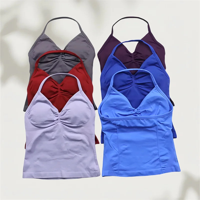 Set Yoga Donna 2026 Seamless con Tank Top Longline e Shorts Scrunch - Lido nova 