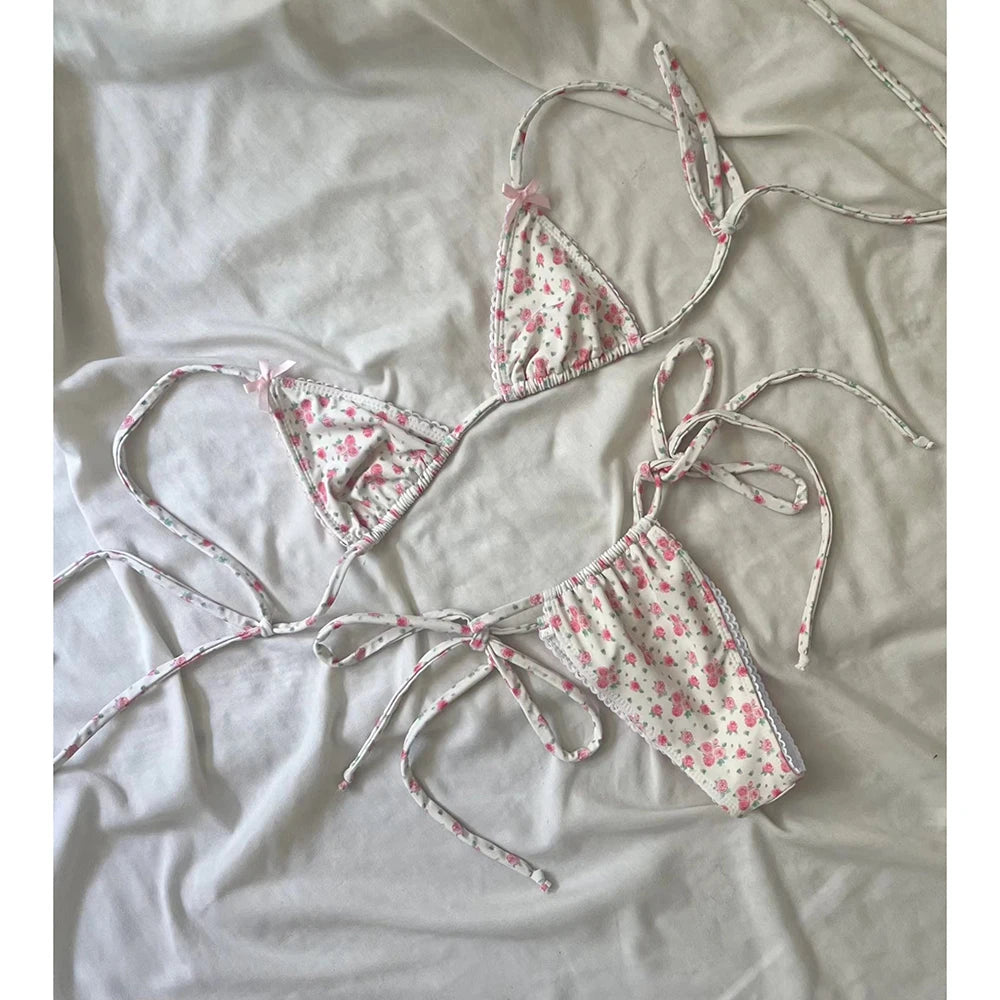 Micro Bikini Donna 2026 Push Up Stampato con Slip Brasiliano Thong Sexy - Lido nova 