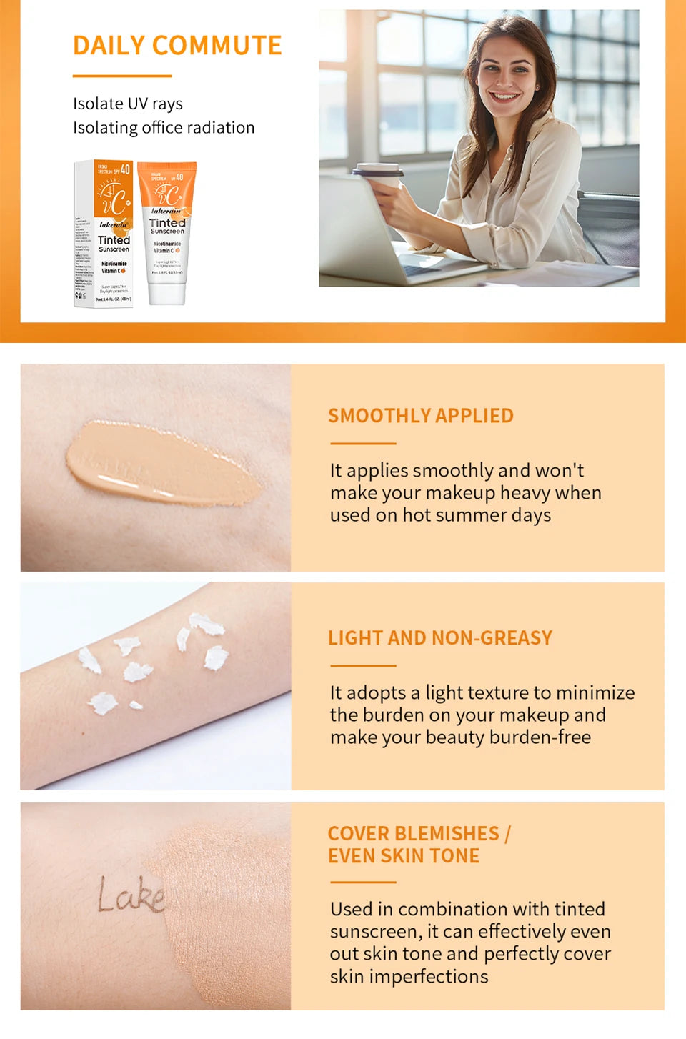 Crema Solare Minerale Colorata SPF40 – Glow Naturale, con Zinco & Titanio | Lido Nova