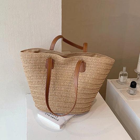 Borsa Shopper in Paglia Intrecciata – Grande Capacità Bali Style Estate 2026