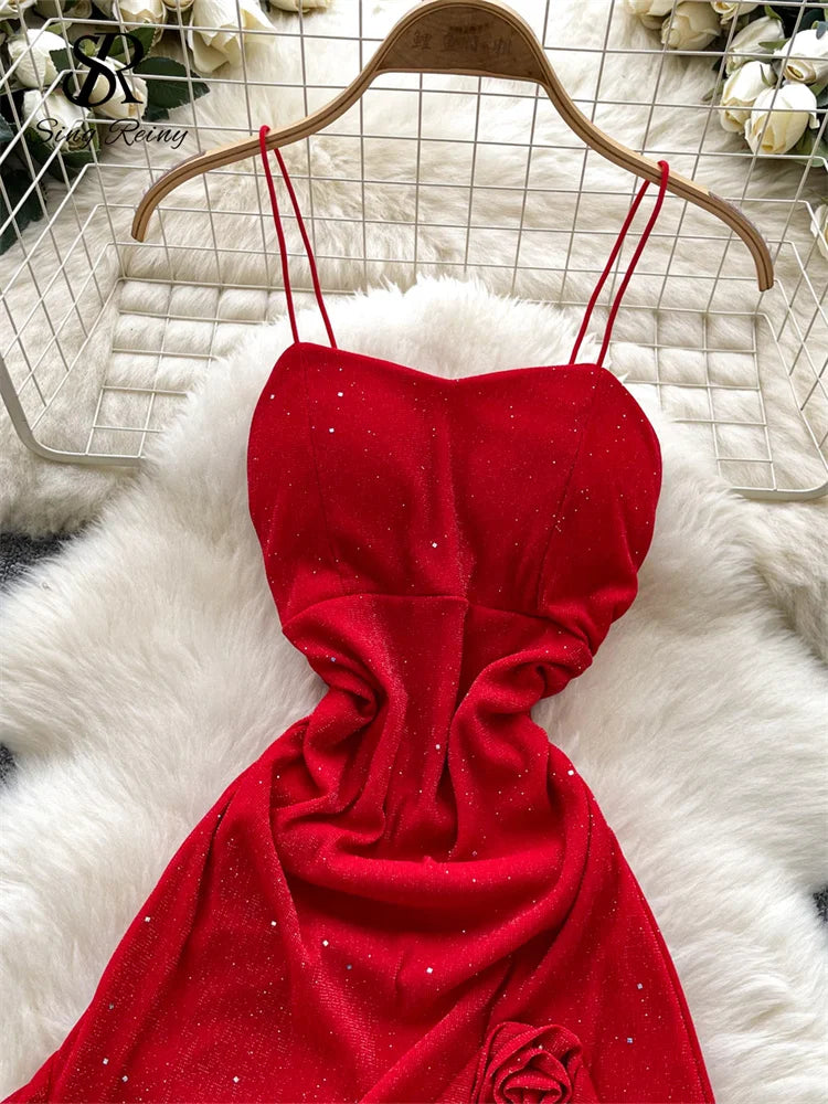 Abito Copricostume Donna 2026 in Mesh Brillante con Fiori 3D per Beach Party - Lido nova 