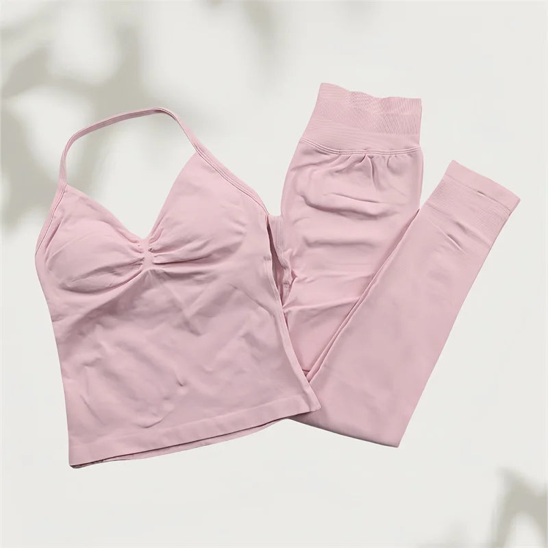 Set Yoga Donna 2026 Seamless con Tank Top Longline e Shorts Scrunch - Lido nova 