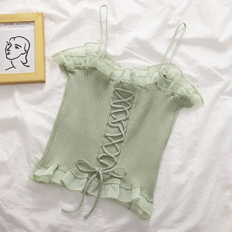 Tank Top Donna 2026 in Chiffon con Schiena Incrociata Plus Size Casual Chic - Lido nova 