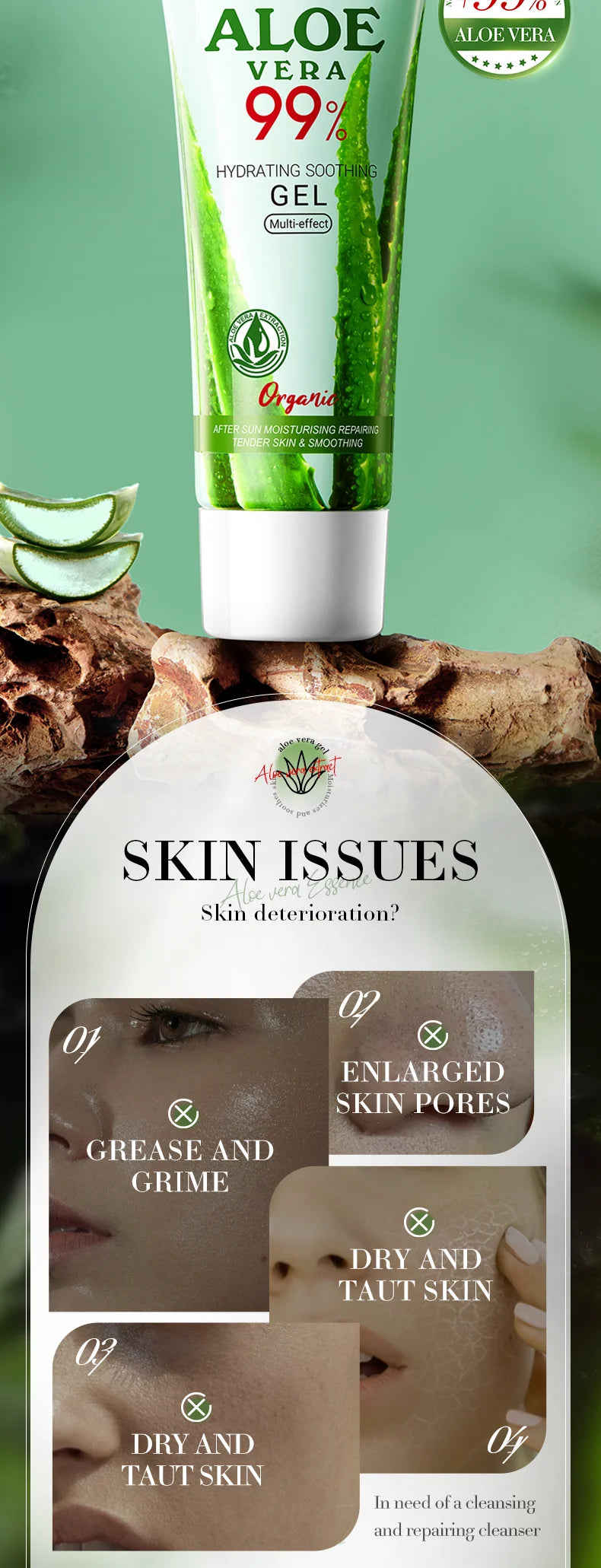 Gel Aloe Vera Lenitivo Viso & Corpo – Idratazione Fresca & Comfort Pelle Sensibile | Lido Nova