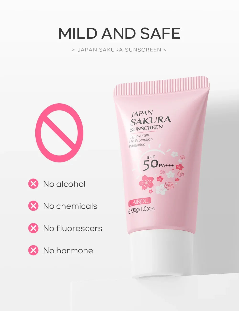 Crema Solare Viso SPF50 Sakura – Texture Leggera & Comfort Idratante (30g) | Lido Nova