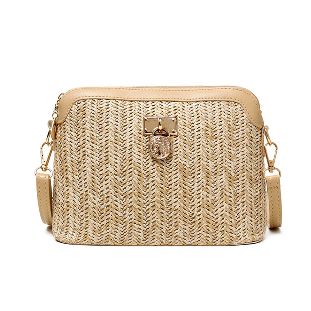 Shell Straw Shoulder Bag – Korean Style Women Summer 2026