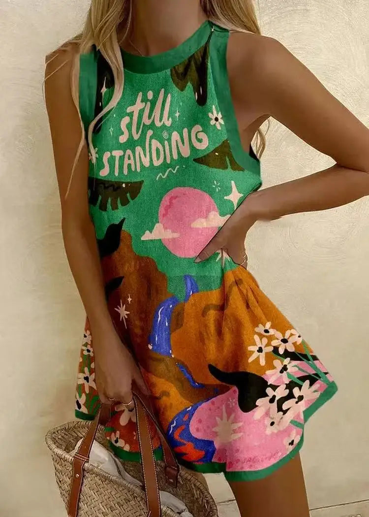 Lido Nova summer mini dress for women, sleeveless with a light print, perfect for warm weather outings.