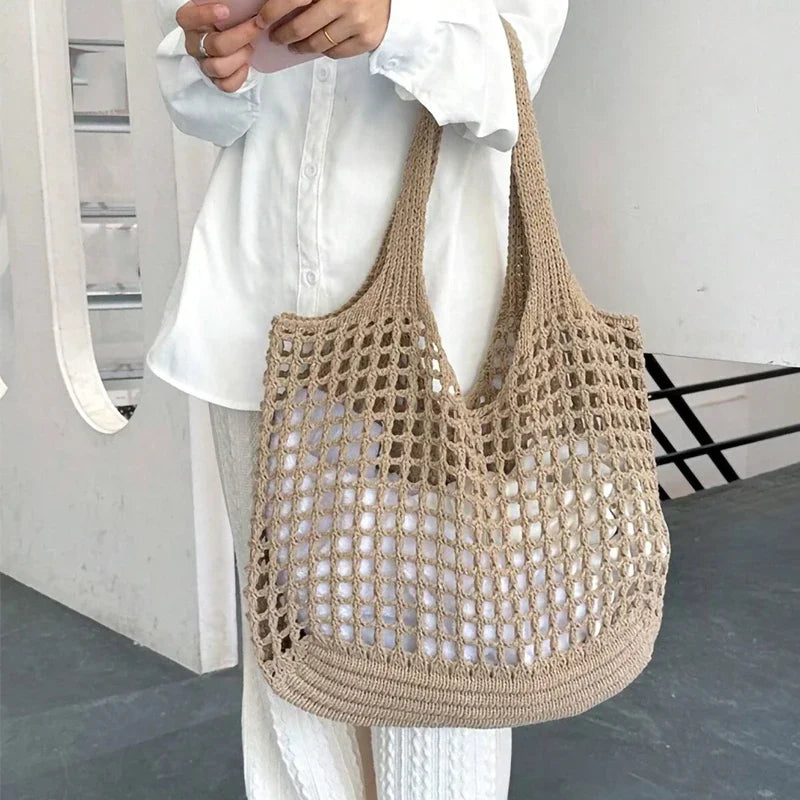 Borsa Tote in Crochet Intrecciato – Boho Aesthetic Donna Estate 2026