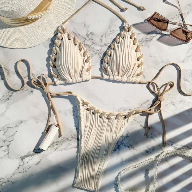 Bikini Donna 2026 Brasiliano Sexy Due Pezzi per Mare Piscina e Vacanze - Lido nova 