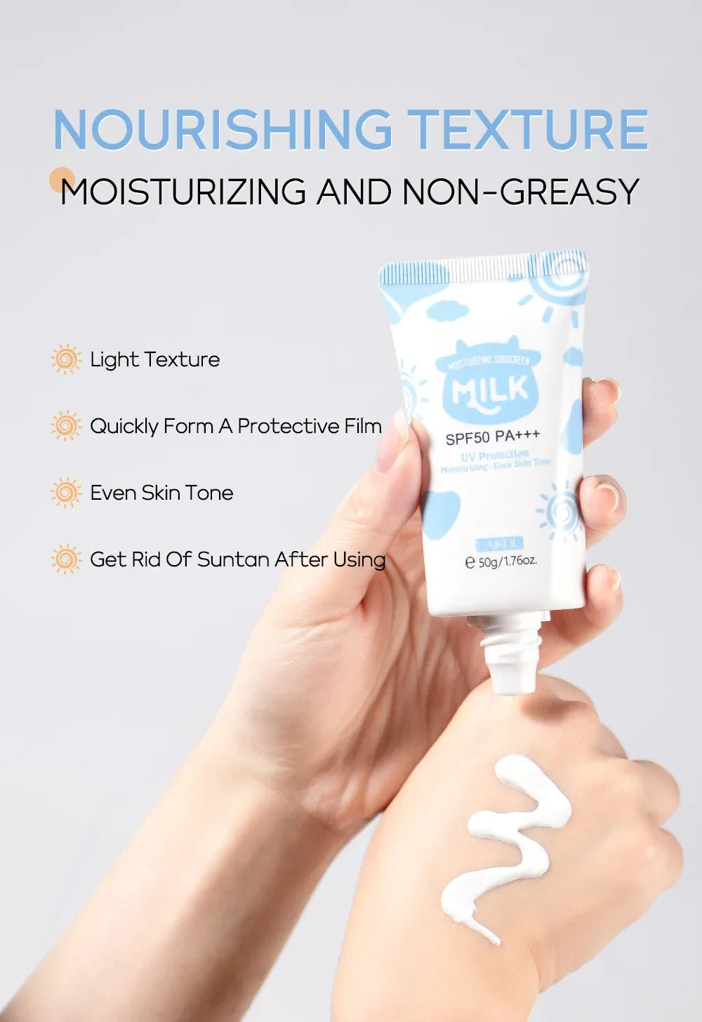 Crema Solare SPF50+ PA++++ Viso & Corpo – Resistente all'Acqua, Non Unge, Finish Invisibile | Lido Nova