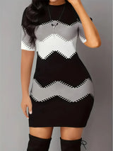 Abito Estivo Curvy a Righe – Maniche Lunghe, Stile Casual Donna