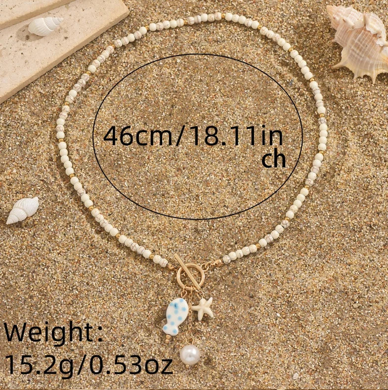 Collana con Pesce in Ceramica Colorata – Perle & Stella Marina Donna Estate 2026